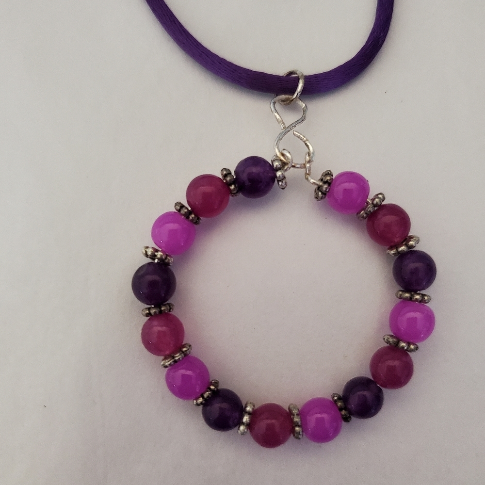 22" Purple Bead Necklace